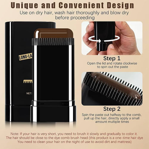 Hair Color Stick Instant Root Touch-Up - Portable Solution For Quick And Easy Gray Hair Coverage And Temporary Root Concealing - 20g